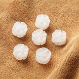 Natural Jade Handcarved Flower DIY Bracelet Necklace Jade Accessories Beads