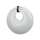 Natural Jade Safety Buckle Pendant Necklace Carved Charm Amulet