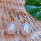 Natural Pearl Teardrop Earrings 18KGB Wedding Gift