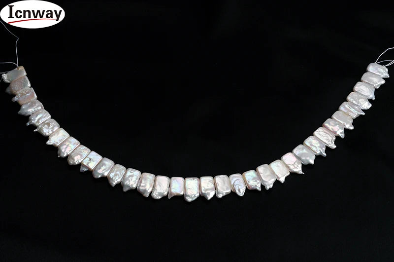 11*13mm Natural Rectangle Freshwater Pearl Beads 15inches DIY Jewelry Making