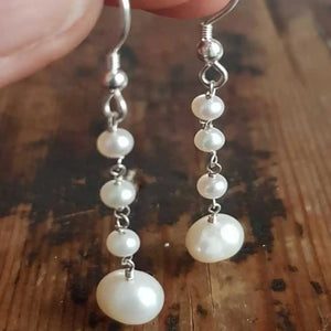 Rice Pearl Freshwater Earrings Hook Women Ear Stud Gift