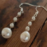 Rice Pearl Freshwater Earrings Hook Women Ear Stud Gift