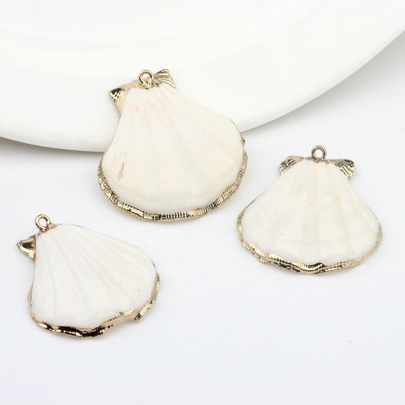 Scalloped Shell Charms 10pcs Boho DIY Earrings Jewelry Making
