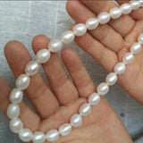 14k Southsea Pearl Necklace, 19 Inches, Green Square Gem Chain, Spiritual Women