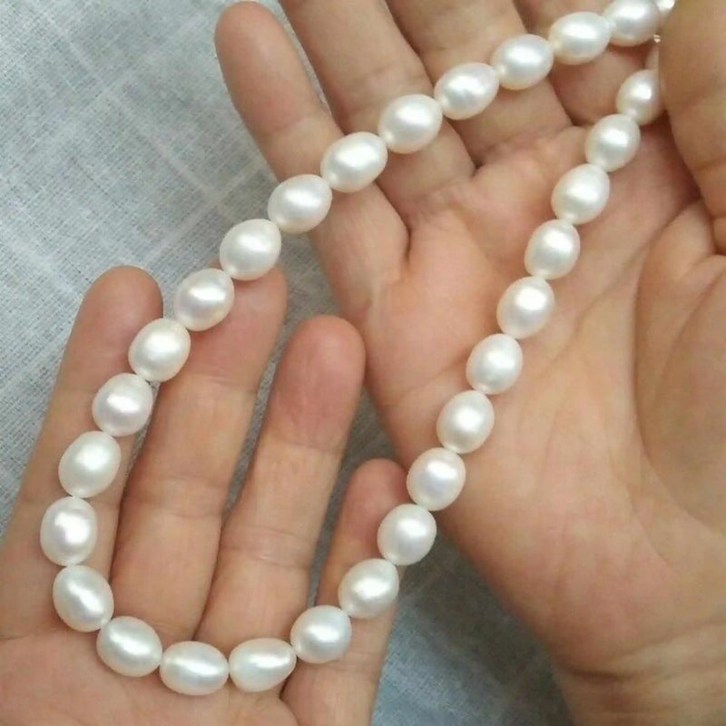14k Southsea Pearl Necklace, 19 Inches, Green Square Gem Chain, Spiritual Women