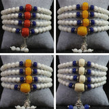 Tridacna 6mm 108 Beads Multi-Layer Bracelet Resin Beeswax Lucky Buddha B786