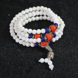 Tridacna 6mm 108 Beads Multi-Layer Bracelet Resin Beeswax Lucky Buddha B786
