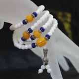 Tridacna 6mm 108 Beads Multi-Layer Bracelet Resin Beeswax Lucky Buddha B786