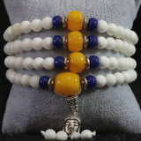 Tridacna 6mm 108 Beads Multi-Layer Bracelet Resin Beeswax Lucky Buddha B786