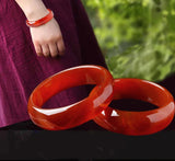 Widened Thick Agate Jade Bracelets - 2 Options