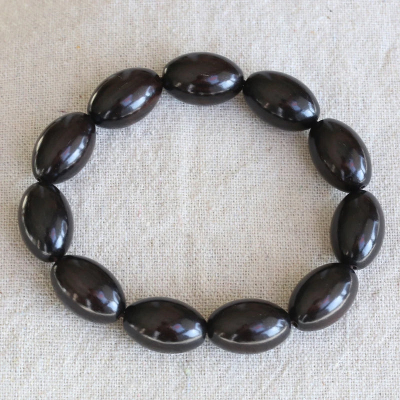 Wood Bracelet Olive-Shaped Beads Natural Jewelry Lucky Neutral