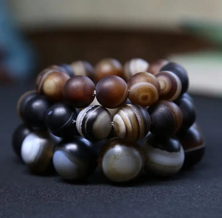 Silk Stripe Agate Bracelet, Old Agate Hand String
