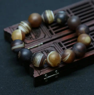 Silk Stripe Agate Bracelet, Old Agate Hand String