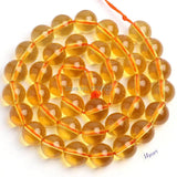 Yellow Crystal Stone Round 4-14mm Beads 15 Inch Necklace Bracelet Jewelry