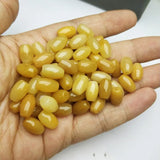 Natural Yellow Jade Rice Beads 9mm DIY Bracelets Necklace Fitting