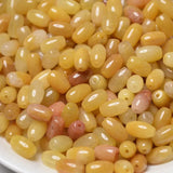 Natural Yellow Jade Rice Beads 9mm DIY Bracelets Necklace Fitting