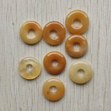 Natural Yellow Jade Circle Donut Pendants Beads 18mm 24pcs/lot