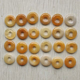 Natural Yellow Jade Circle Donut Pendants Beads 18mm 24pcs/lot