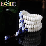 Natural Bodhi Root Retro Rosary & Porcelain Beads Bracelet DIY Jewelry