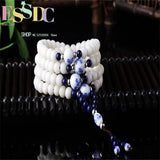 Natural Bodhi Root Retro Rosary & Porcelain Beads Bracelet DIY Jewelry
