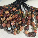 Naturally Weathered Old Agate Ancient Bead Necklace