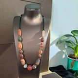 Naturally Weathered Old Agate Ancient Bead Necklace