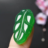 Green Chalcedony Agate Leaf Pendant Men's Women's Jinzhi Jade Pendant