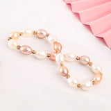 6-7mm Multicolor Pearl Bracelet for Women 7.5-8inch