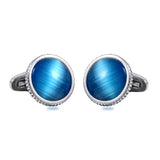 Opal Stone Stainless Steel Tuxedo Cufflinks