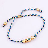 Cotton Cord Evil Eye Bracelet, Protection Jewelry for Her
