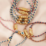 Cotton Cord Evil Eye Bracelet, Protection Jewelry for Her