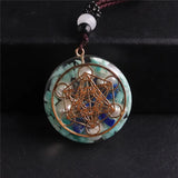 Metatron Cubes Nature Crystal Necklace Healing Chakra Orgone Pendant