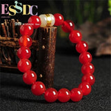 10mm Red Agate Hetianjade Bracelet Women Men Lucky