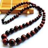 Red Tiger's Eye Stone Beaded Necklace 50cm