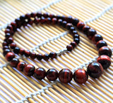 Red Tiger's Eye Stone Beaded Necklace 50cm
