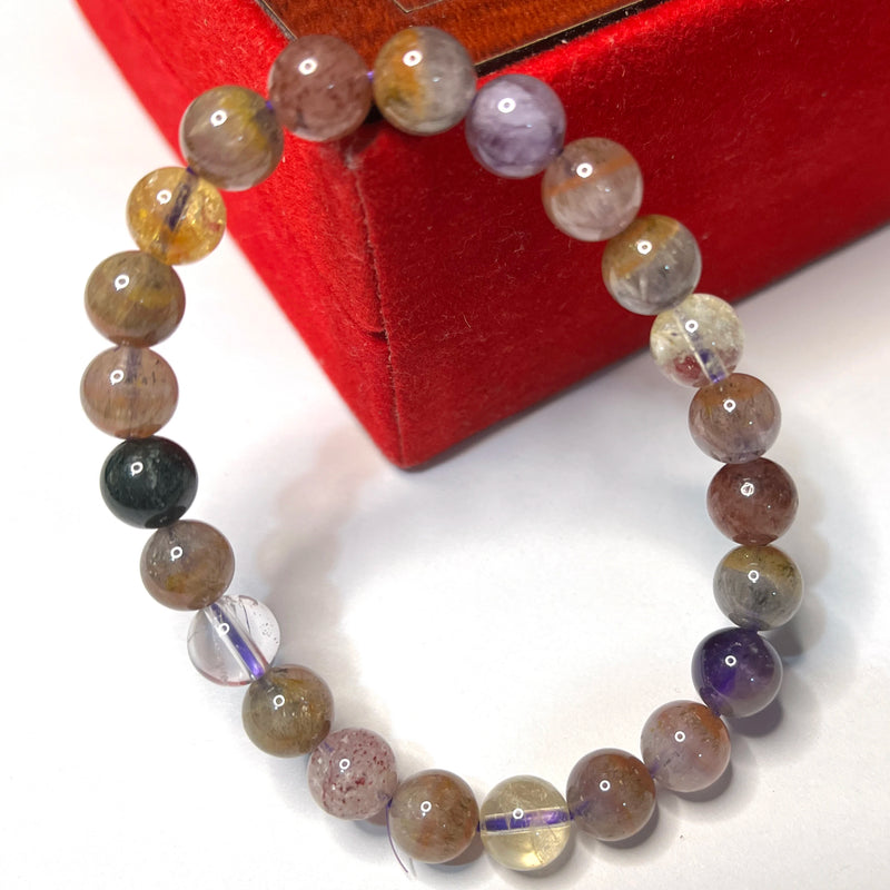 Auralite-23 Nature Stone Bracelet 8mm Women's Jewelry