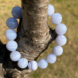 10mm Nature Stone Lace Agate Bracelet For Women