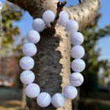 10mm Nature Stone Lace Agate Bracelet For Women