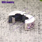 Nature Stone Clip 925 Silver Charm Beads