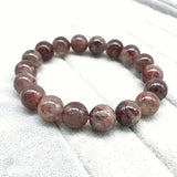 Nature Stone Plump Agates Round Bead Bracelet Really Pink No Glass