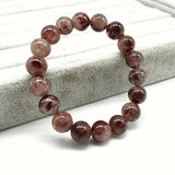 Nature Stone Plump Agates Round Bead Bracelet Really Pink No Glass