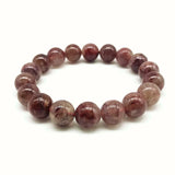 Nature Stone Plump Agates Round Bead Bracelet Really Pink No Glass