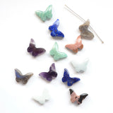Butterfly Gemstone Pendant with Amethysts, Labradorite, Aquamarines