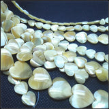 Brown Shell Beads Heart Shape Mother of Pearl 6mm-20mm