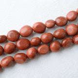 Red Goldstone Quartz Crystal Beads 8-10mm Irregular Oval Shape