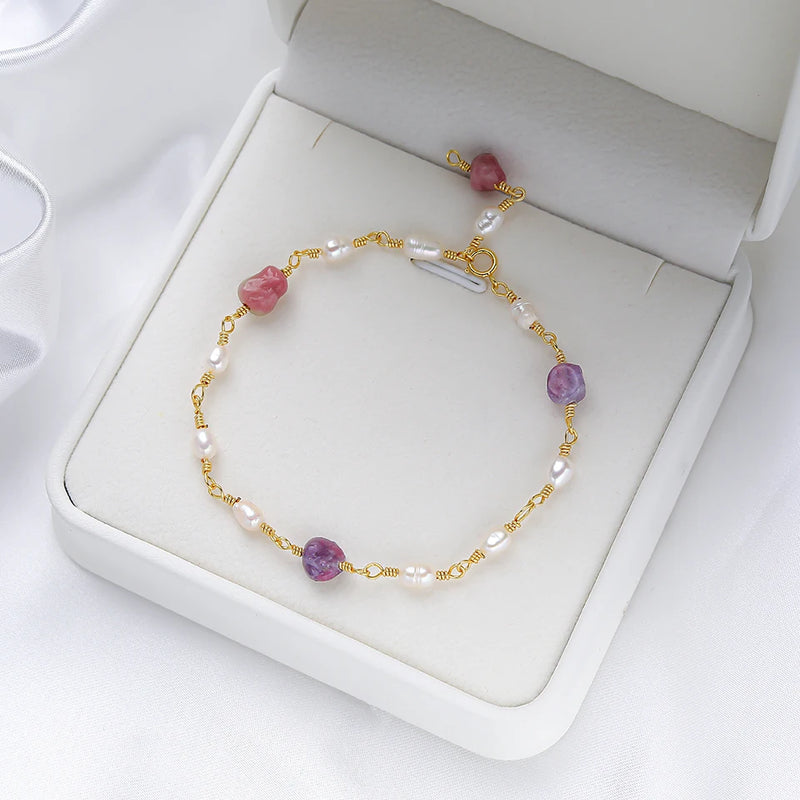 Freshwater Pearl Bracelet for Women Jewelry Set Party/Wedding Gift Wristlet