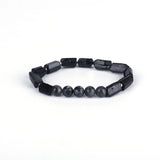 Raw Tourmaline Hematite Hamsa Bracelet