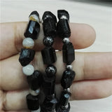 Raw Tourmaline Hematite Hamsa Bracelet