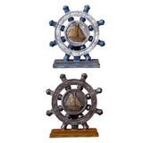 Nautical Rudder Steering Wheel Resin Statue
