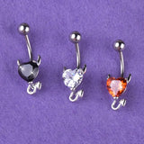 Glitter Heart Navel Belly Piercing Button Ring Sexy Body Jewelry
